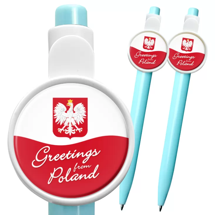 przypinka długopis Greetings from Poland