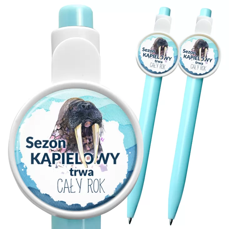przypinka długopis Dla morsów sezon kąpielowy trwa cały rok