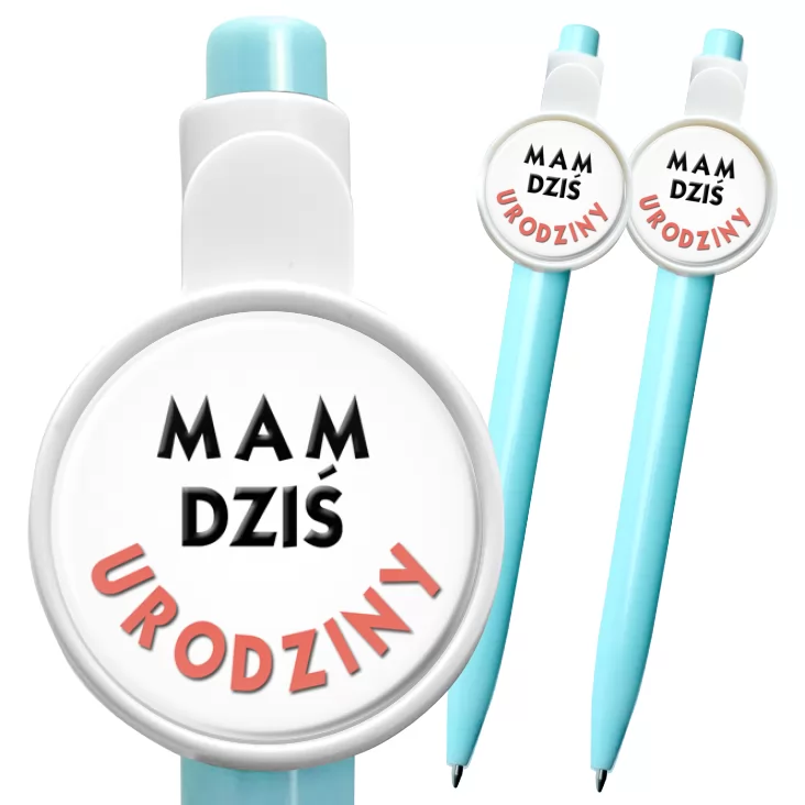 przypinka długopis Mam dziś urodziny