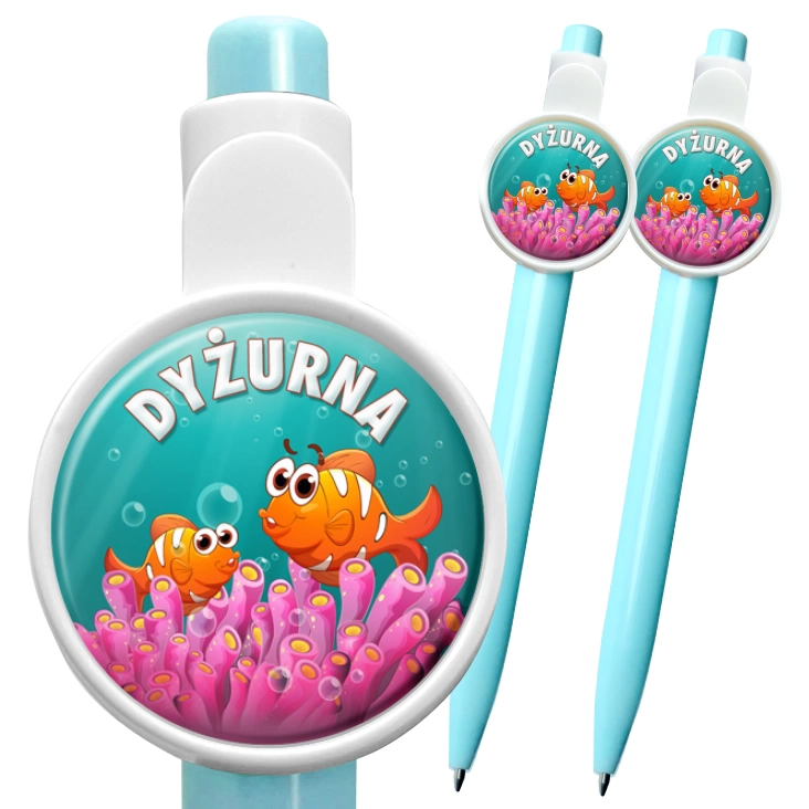 przypinka długopis Dyżurna rybki
