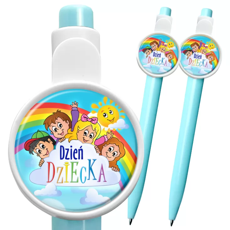 przypinka długopis Dzień Dziecka tęcza
