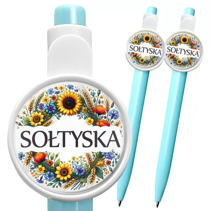 przypinka długopis Sołtyska polskie kwiaty polne