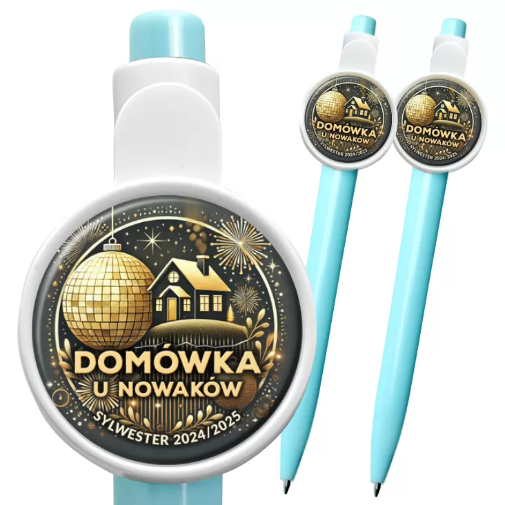 przypinka długopis Sylwester domówka