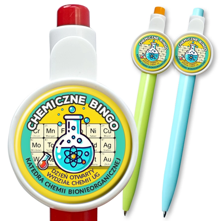 przypinka długopis Chemiczne Bingo