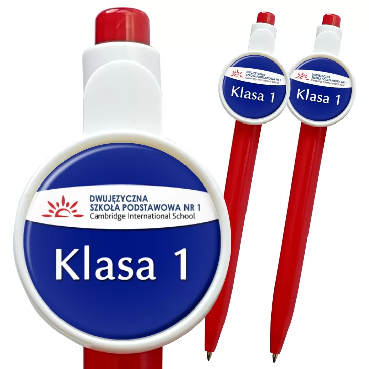 przypinka długopis Dwujęzyczna Szkoła Ponstawowa nr 1 - klasa 1
