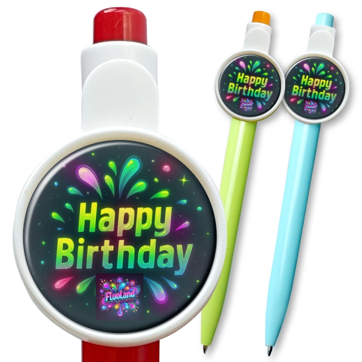 przypinka długopis Fluoland Happy Birthday urodziny