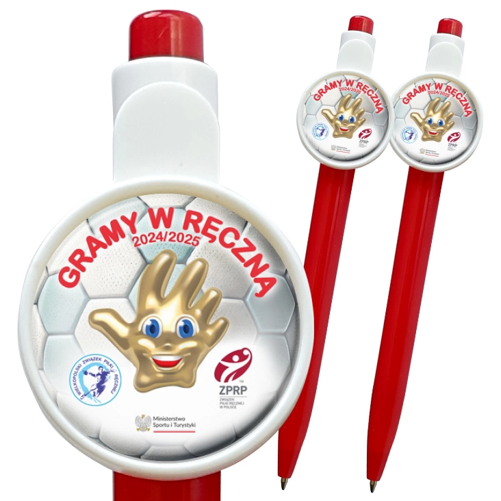 przypinka długopis Gramy w ręczną 2024 2025