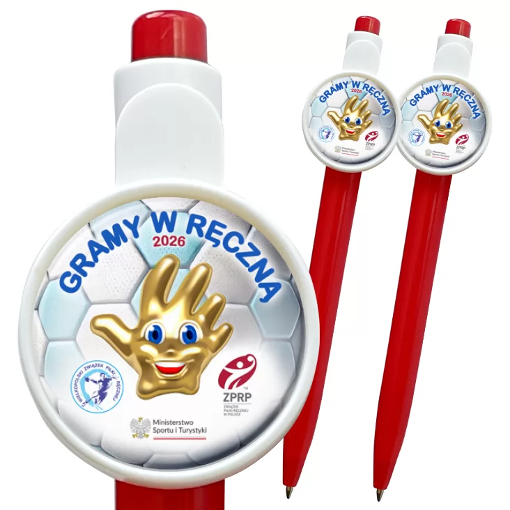przypinka długopis Gramy w ręczną 2026