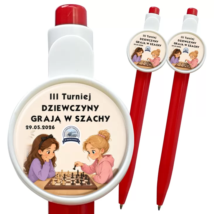 przypinka długopis III Turniej Dziewczyny grają w szachy