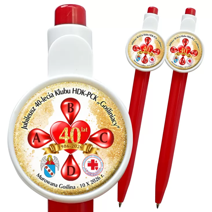 przypinka długopis Jubileusz 40-lecia PCK Gośliniacy