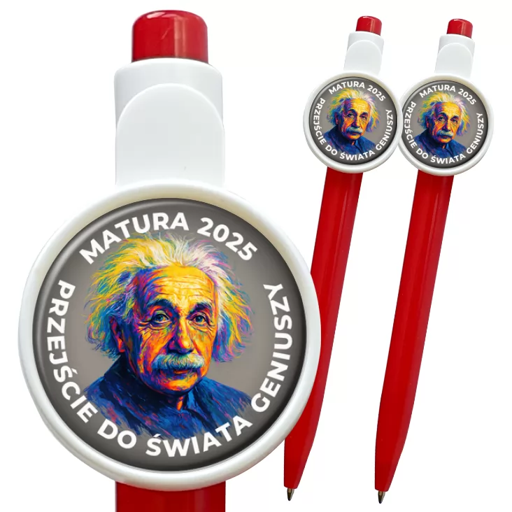 przypinka długopis Matura Einstein przejście do świata geniuszy