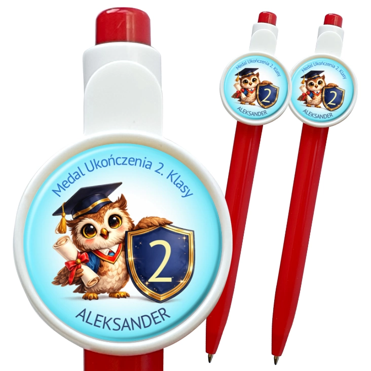 przypinka długopis Medal ukończenia 2. klasy