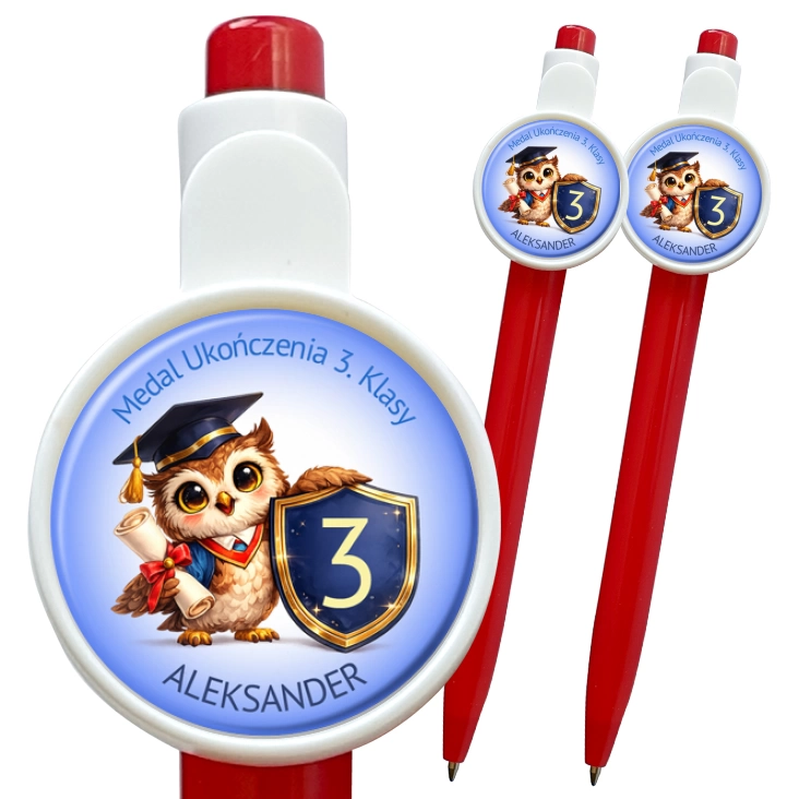 przypinka długopis Medal ukończenia 3. klasy
