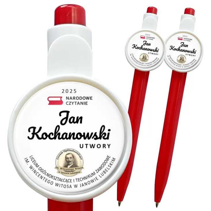 przypinka długopis Narodowe Czytanie 2025 LO w Janowie Lubelskim