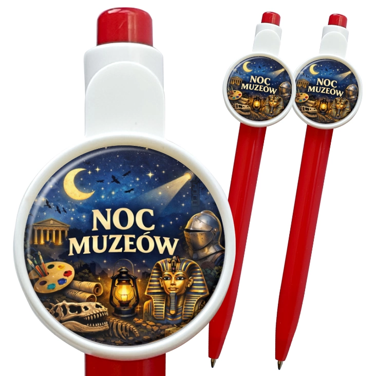 przypinka długopis Noc Muzeów - Kleopatra i zbroja
