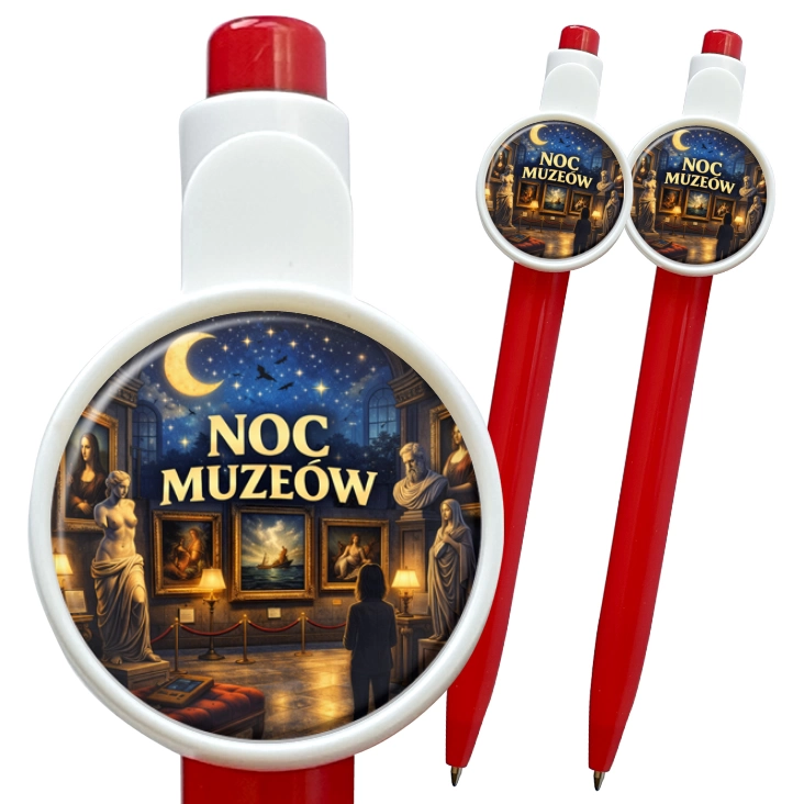 przypinka długopis Noc Muzeów - rzeźba i malarstwo