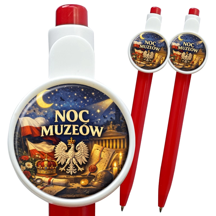 przypinka długopis Noc Muzeów - symbole narodowe