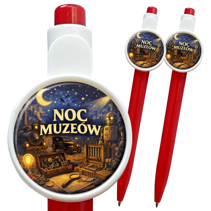 przypinka długopis Noc Muzeów - technika i przemysł