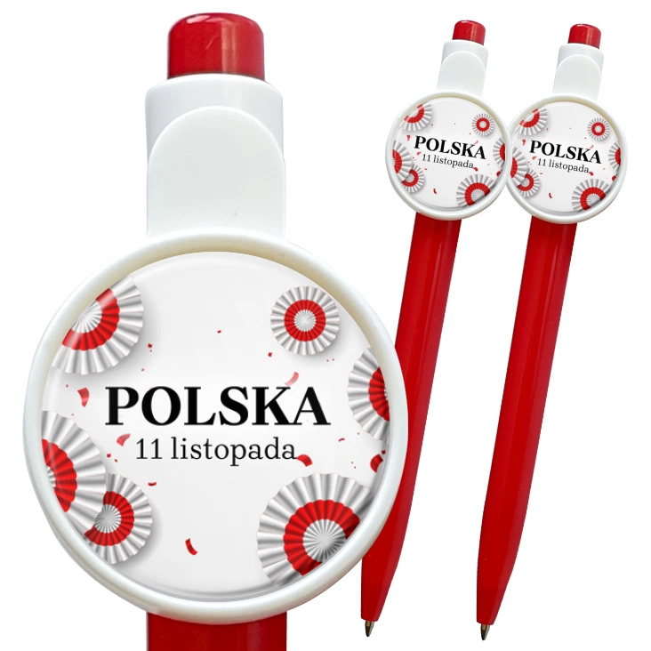 przypinka długopis Polska kokardy narodowe