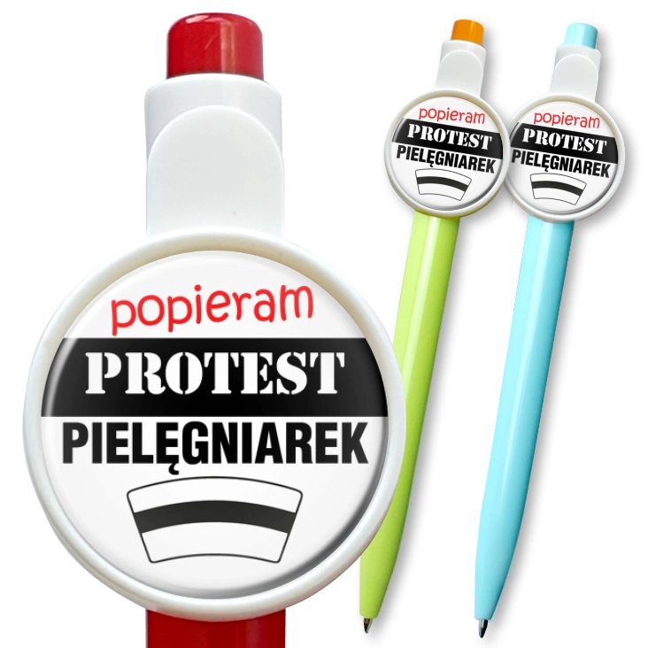 przypinka długopis Popieram protest pielęgniarek