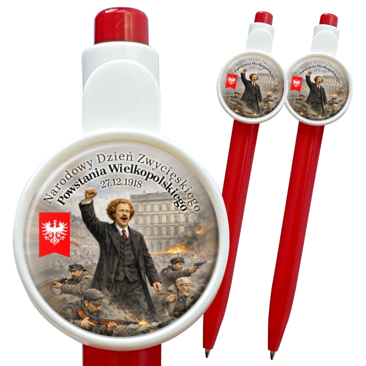 przypinka długopis Powstanie Wielkopolskie Ignacy Jan Paderewski z powstańcami
