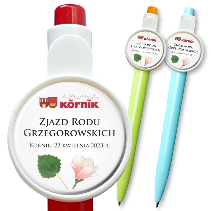 przypinka długopis Zjazd Rodu Grzegorowskich Kórnik 2023