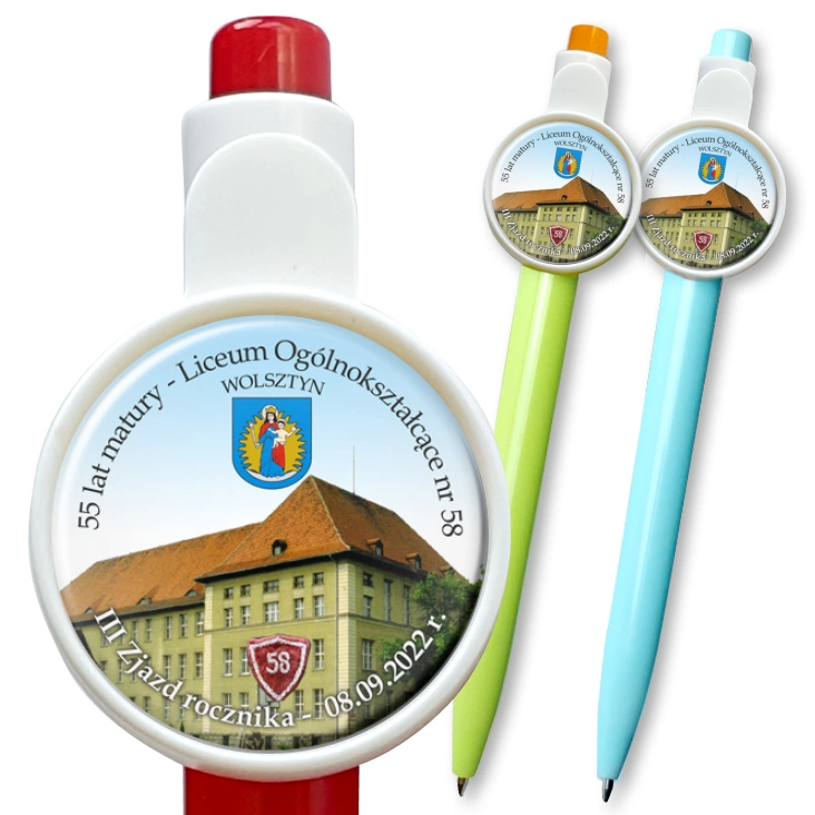 przypinka długopis 55 lat matu w 58 LO w Wolsztynie