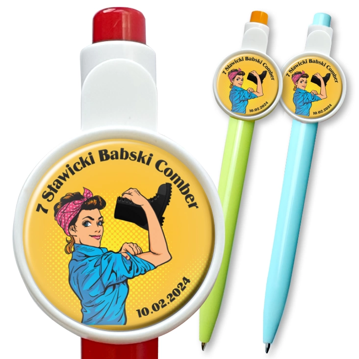 przypinka długopis 7 Sławicki Babski Comber