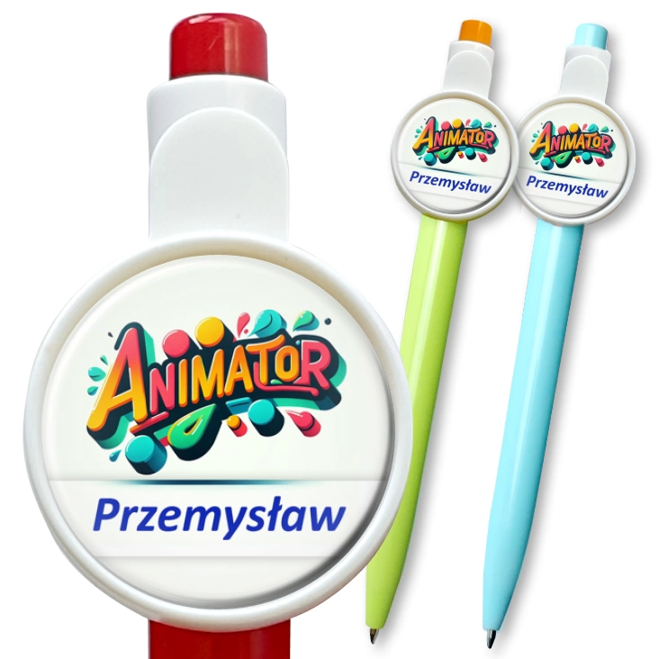 przypinka długopis Animator