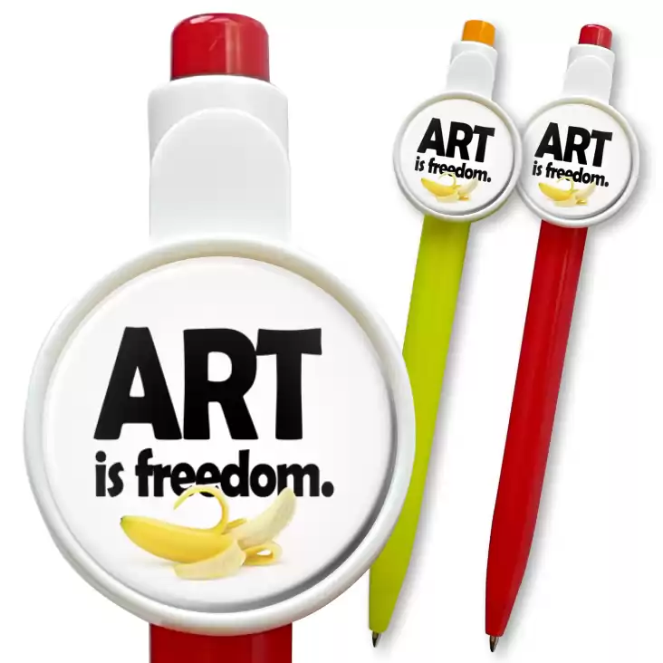 przypinka długopis Art is freedom