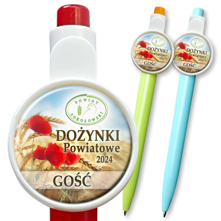 przypinka długopis Dożynki Powiat Sokołowski