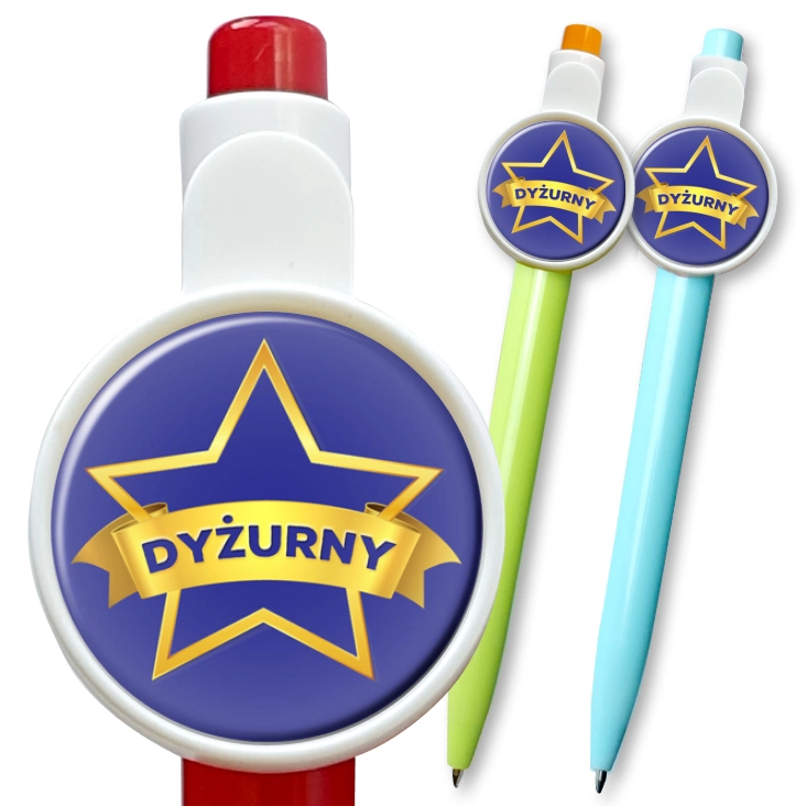 przypinka długopis Dyżurny złota gwiazda