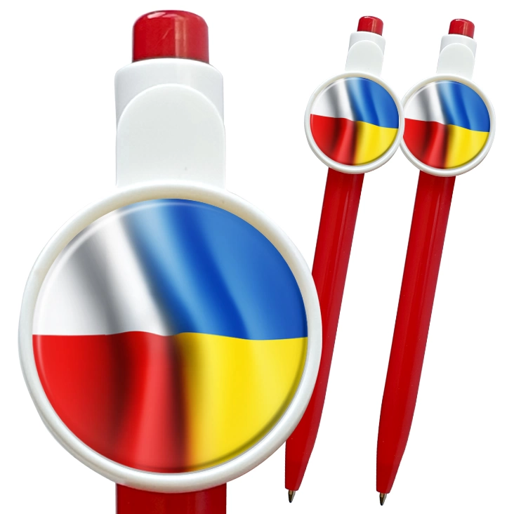 przypinka długopis Flagi Polska Ukraina