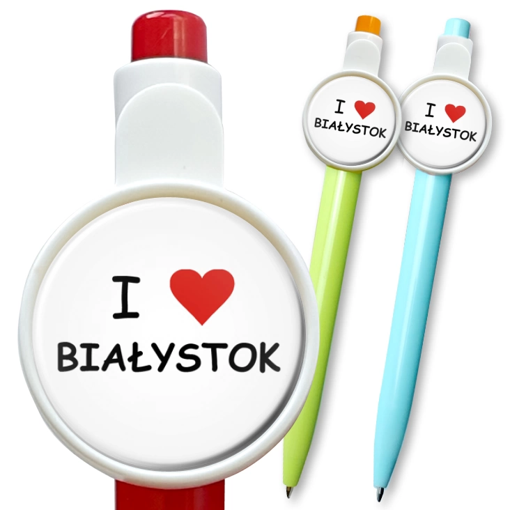 przypinka długopis I love Białystok