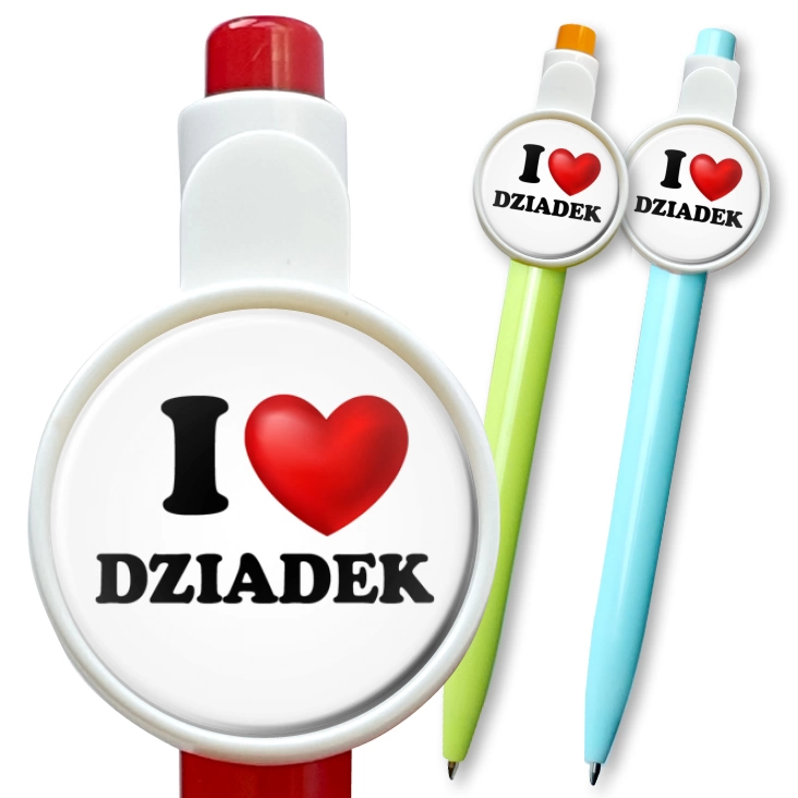 przypinka długopis I love dziadek