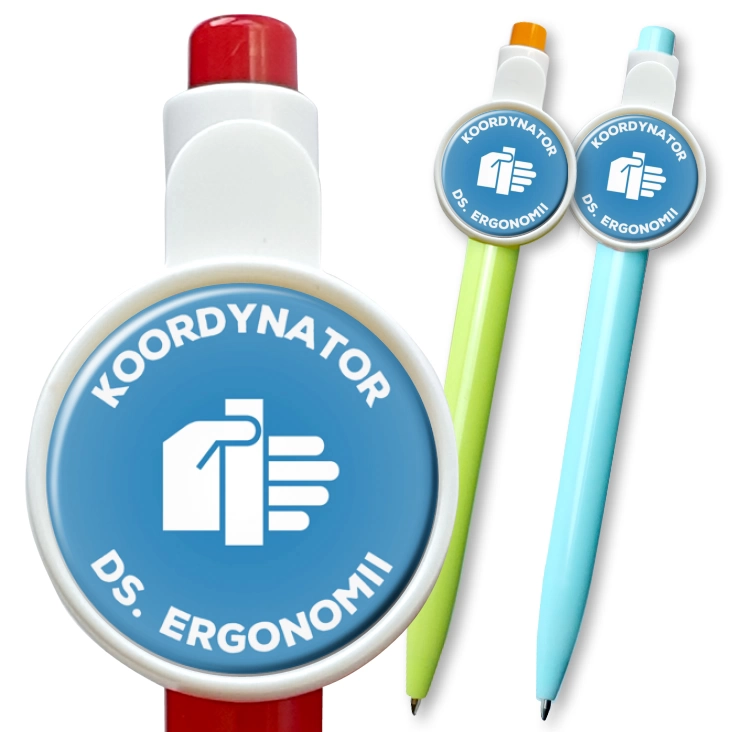 przypinka długopis Koordynator ds. ergonomii