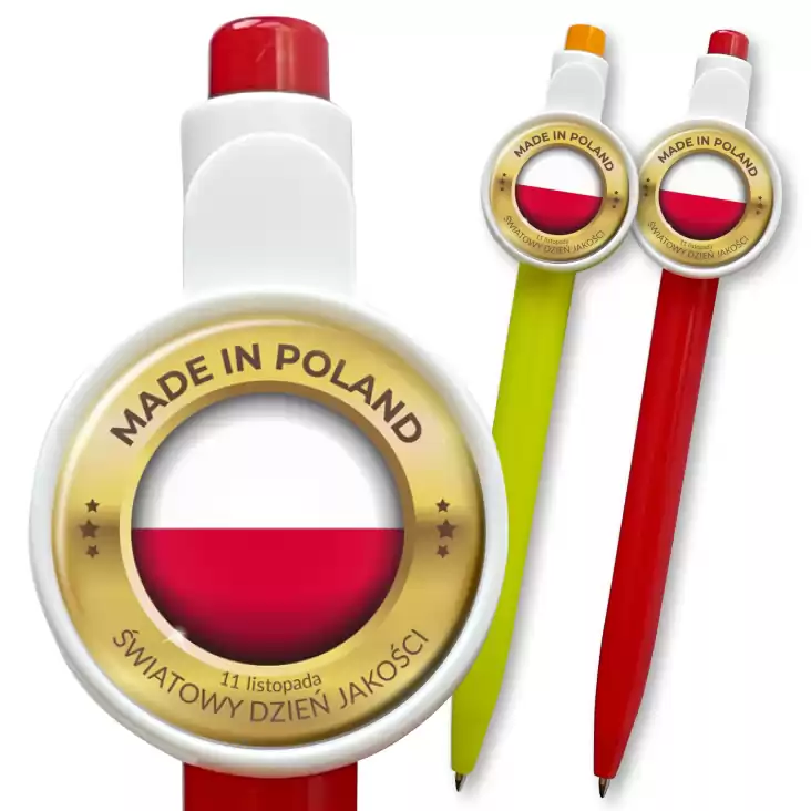 przypinka długopis Made in Poland Światowy Dzień Jakości