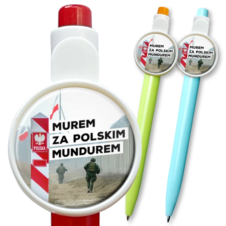 przypinka długopis Murem za polskim mundurem na granicy państwa