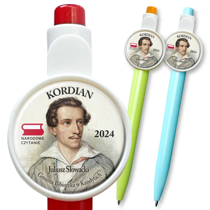 przypinka długopis Narodowe Czytanie Biblioteka w Kandytach