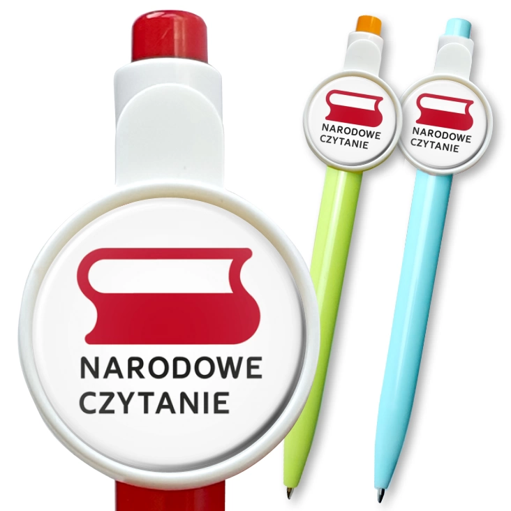 przypinka długopis Narodowe Czytanie logo