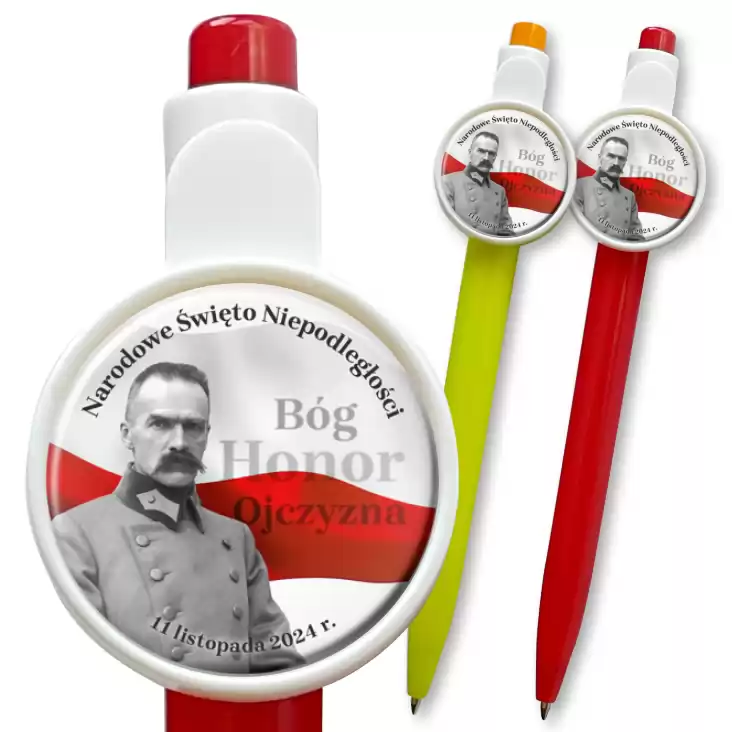 przypinka długopis Narodowe Święto Niepodległości z Piłsudskim
