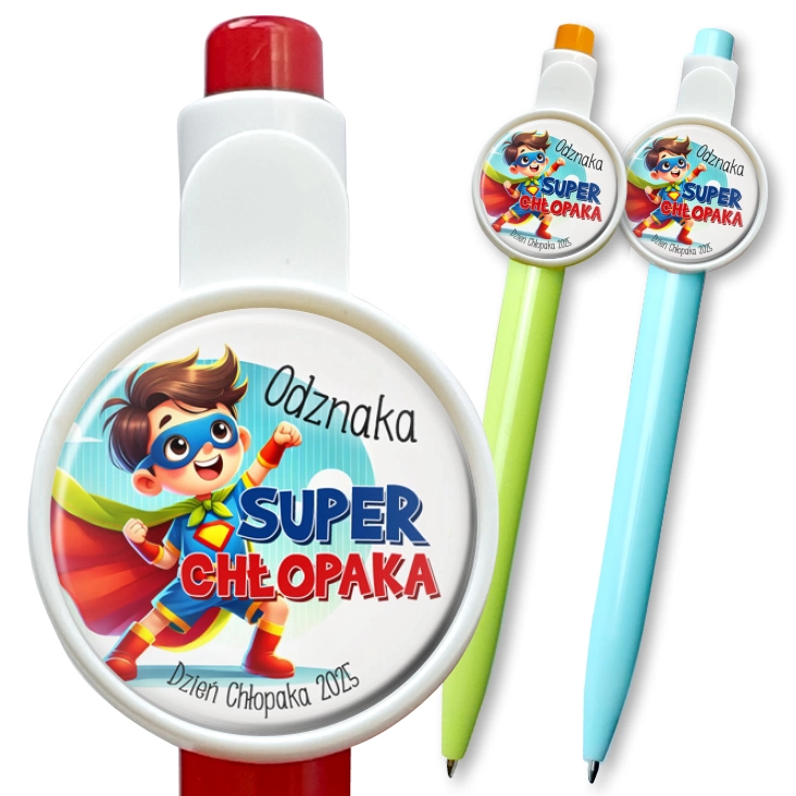 przypinka długopis Odznaka na Dzień Chłopaka superbohater