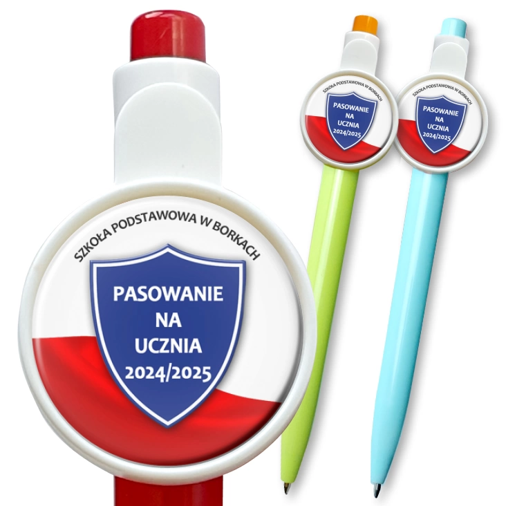 przypinka długopis Pasowanie Szkoła Podstawowa w Borkach