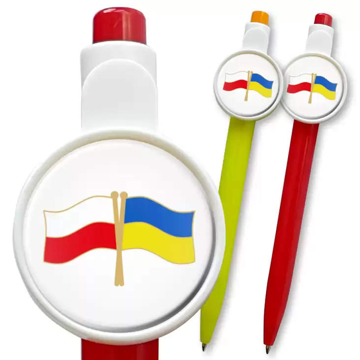 przypinka długopis Polska-Ukraina flagi