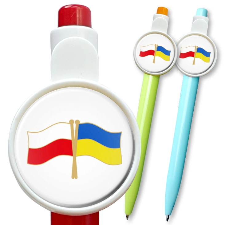 przypinka długopis Polska-Ukraina flagi