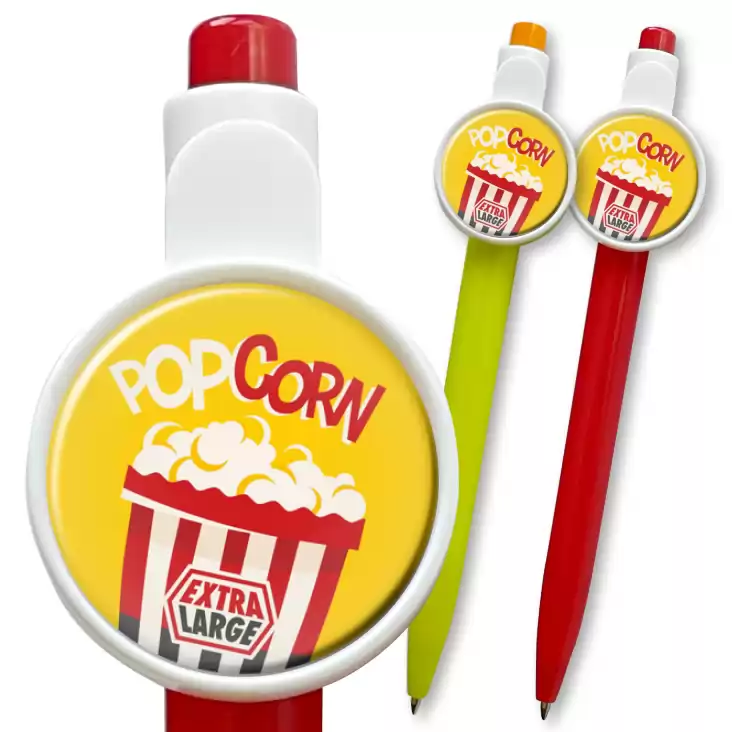 przypinka długopis Popcorn
