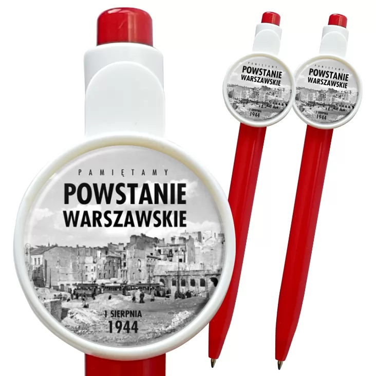 przypinka długopis Powstanie Warszawskie stare zdjęcie