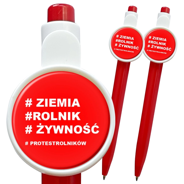 przypinka długopis Protest rolników ziemia rolnik żywność