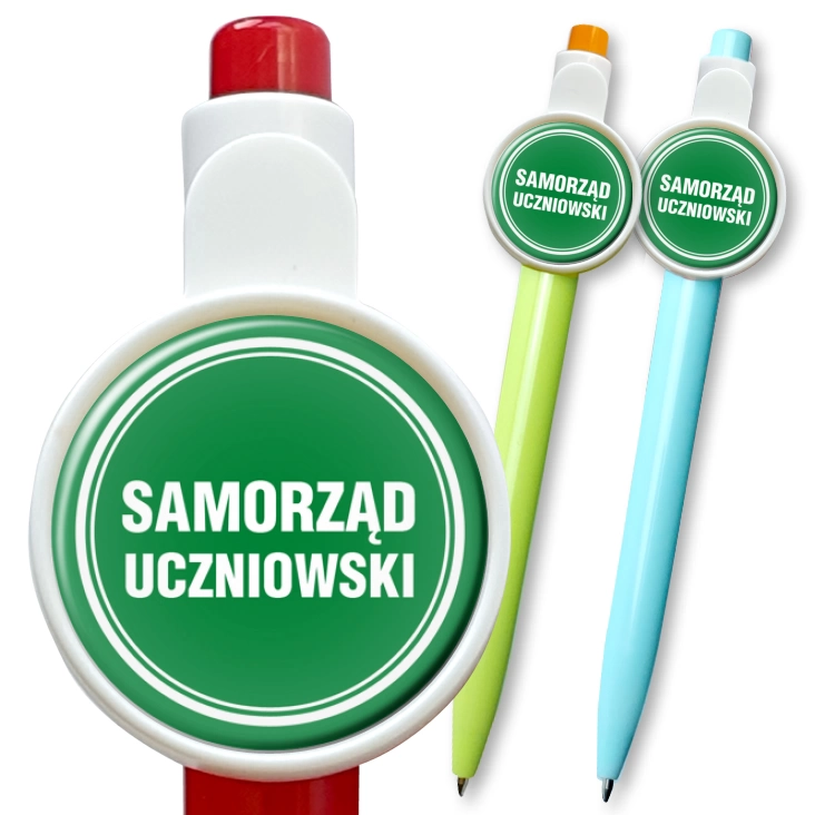 przypinka długopis Samorząd uczniowski zielony