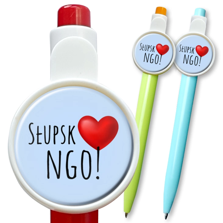 przypinka długopis Słupsk love NGO